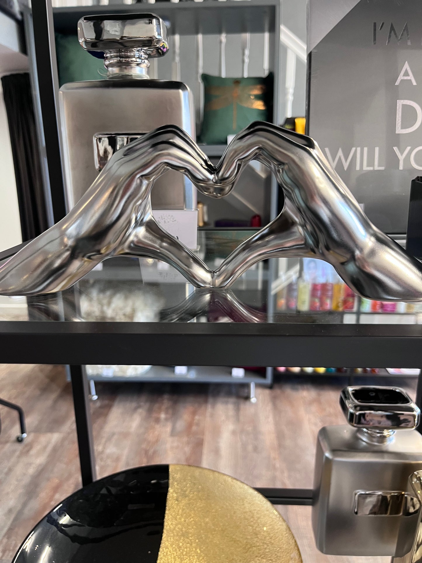 Holding Hearts Hand Sculpture