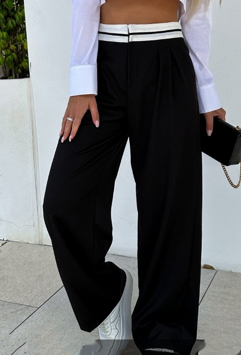 Trousers with Stretch Stripe Waistband