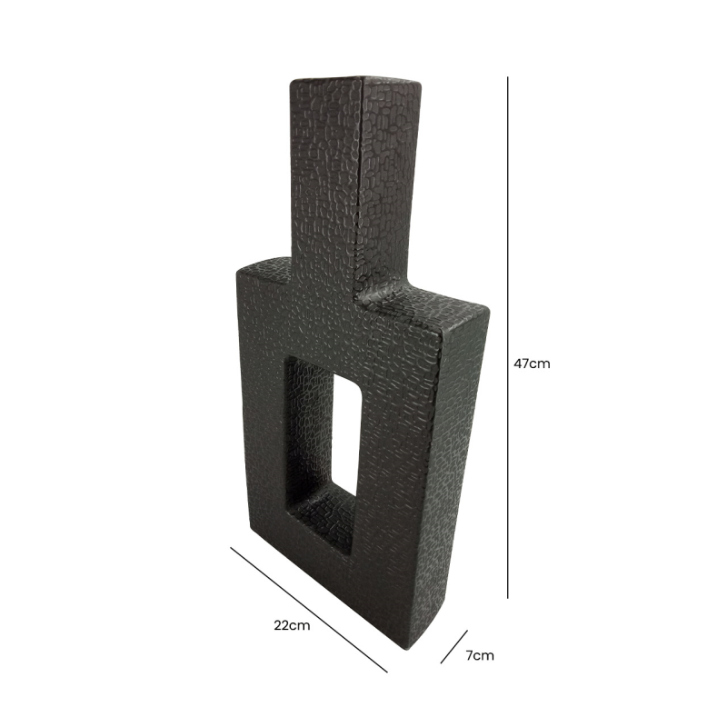 Black Textured Vase - 47cm