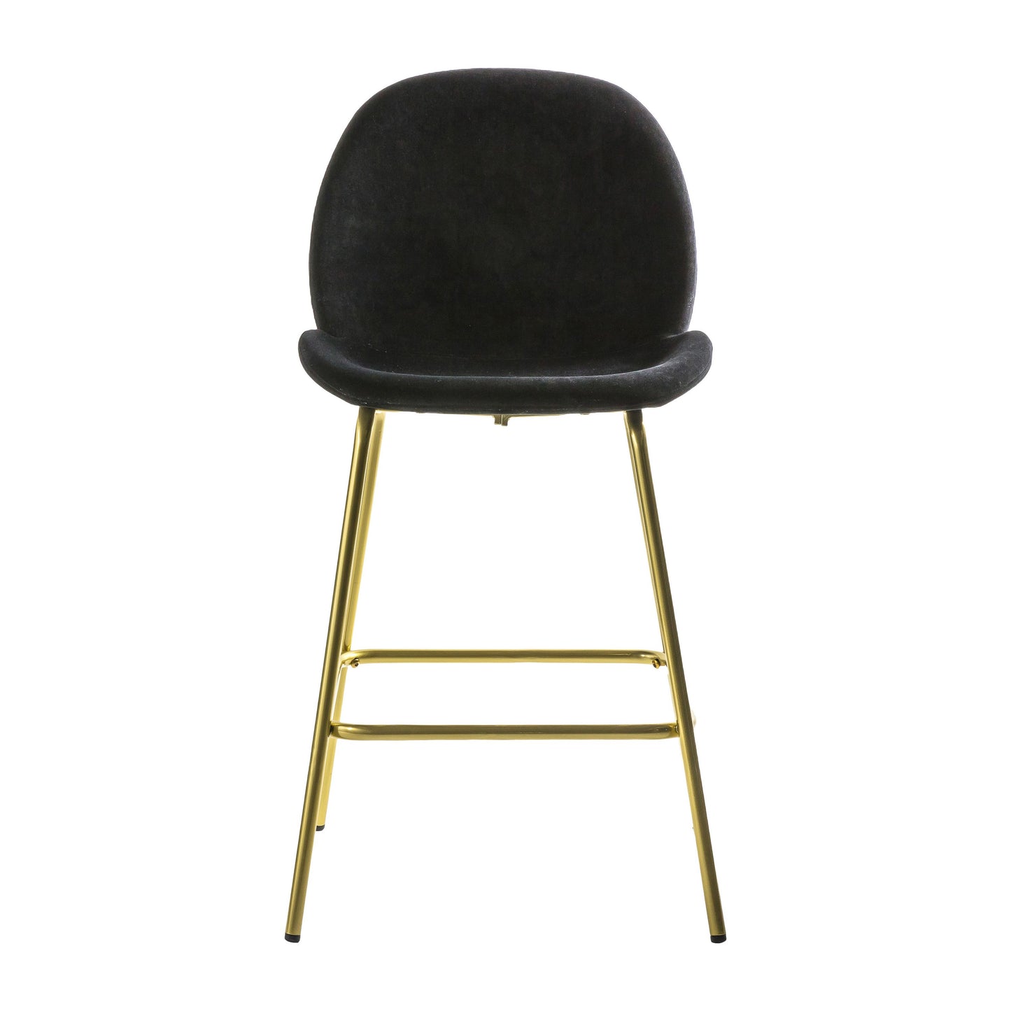 Black Velvet Bar Stool with Gold Legs (2pk)