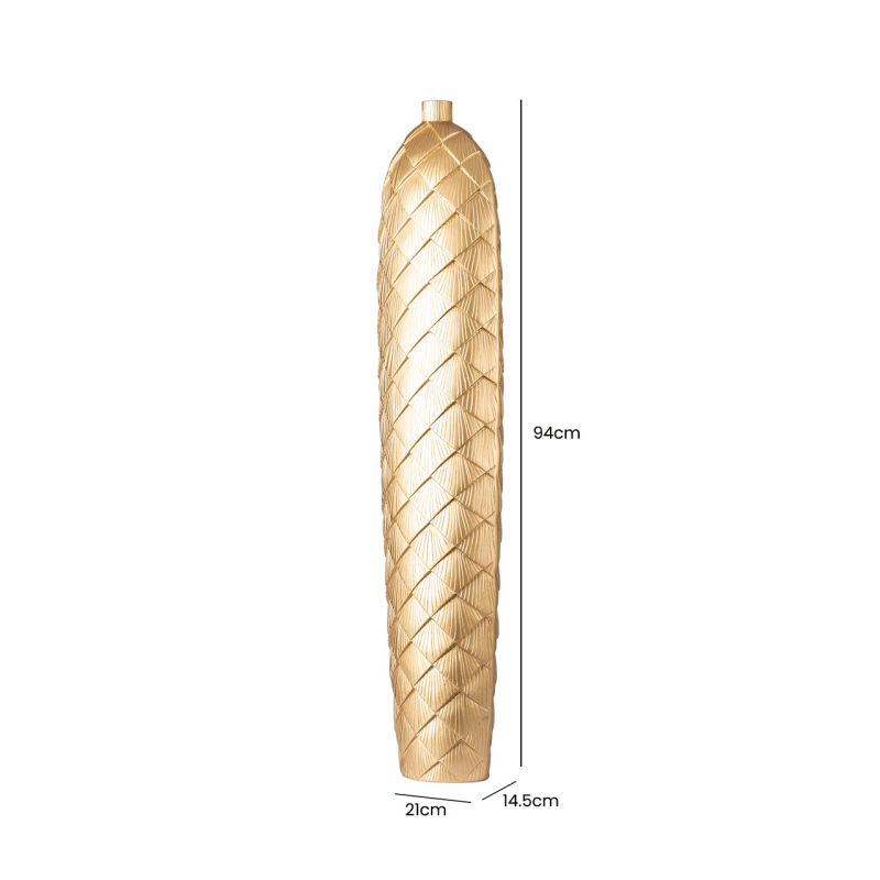 Aria Gold Polyresin Vase - 2 Sizes - 61cm & 94cm