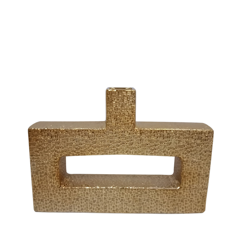 Gold Textured Ceramic Vase - 42cm x 30cm