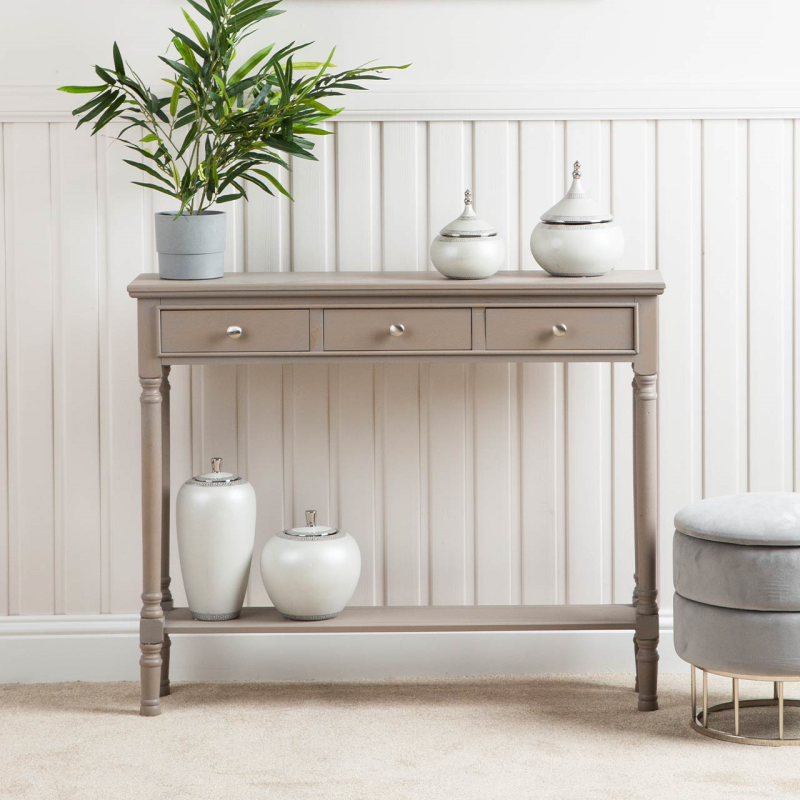 Tilly Taupe Painted Wood Console Table