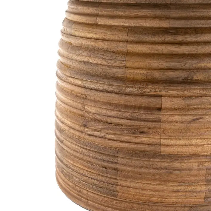 Dalia Mango Wood Beehive Base Side Table