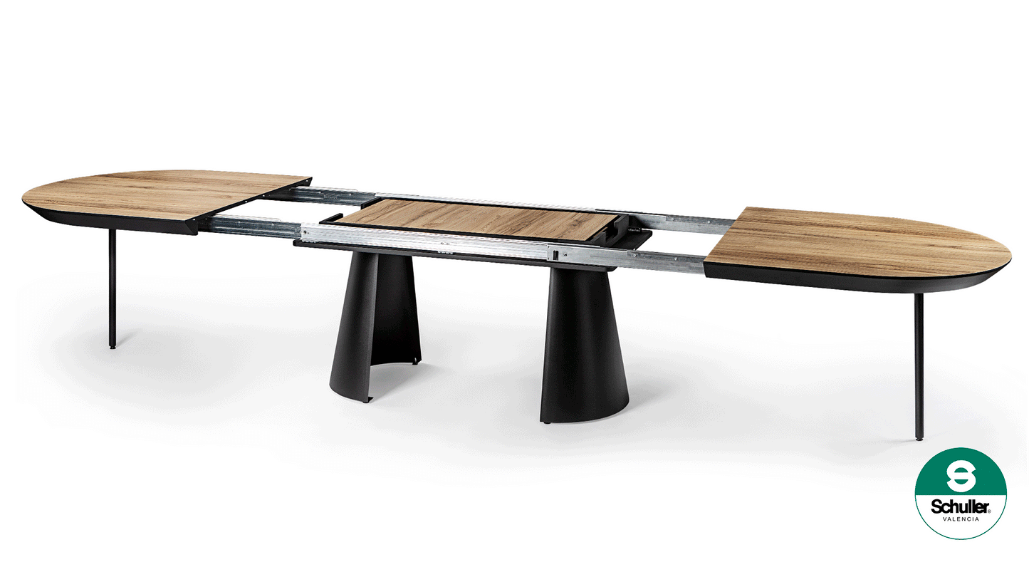 Signature Collection - Capri Extending Dining Table - Wood Effect Top