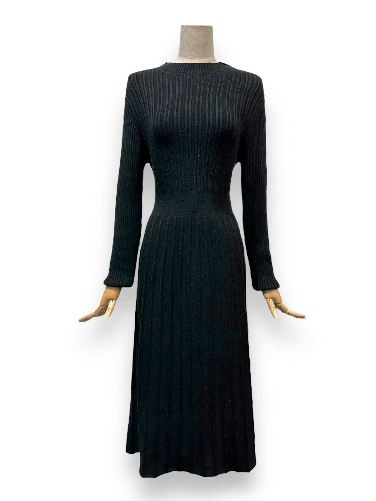 Knitted A Line Stretch Ribbed Knit Dress - 4 Colours