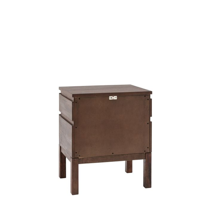 Bali 2 Drawer Bedside Chest - Brown