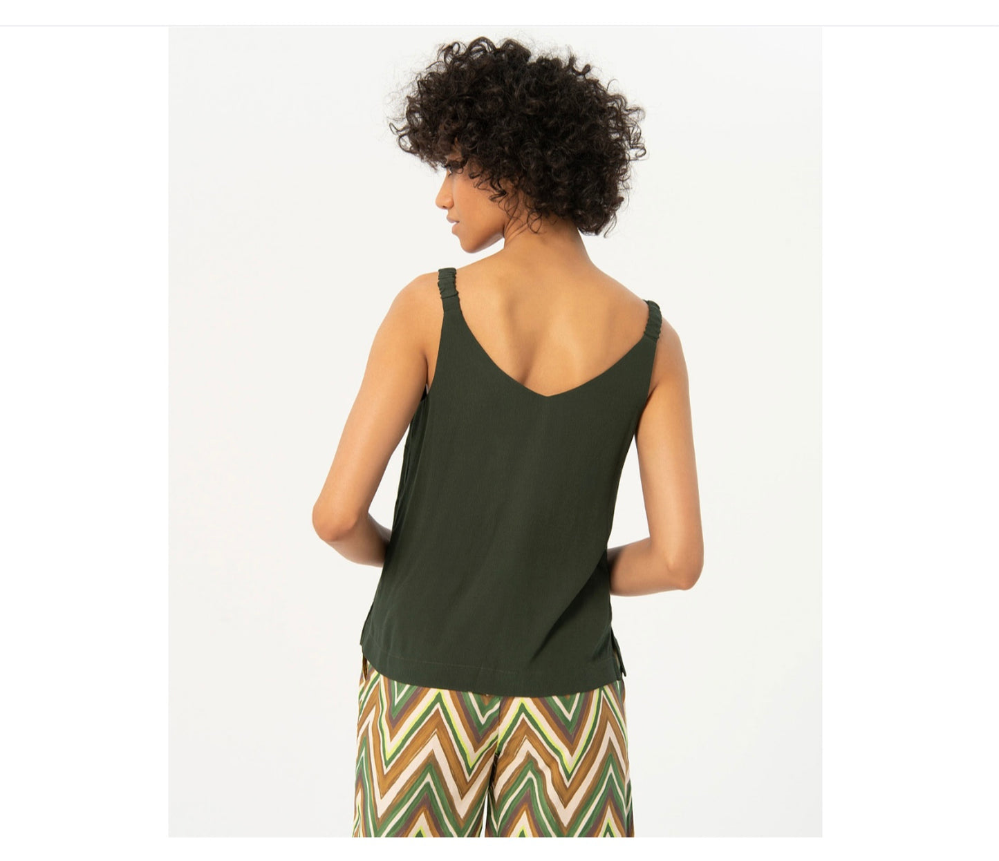 Surkana Espa Crepe Vest Top - Khaki