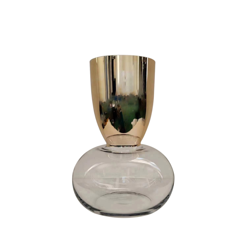 Gold & Clear Base Glass Vase - 3 Size Options