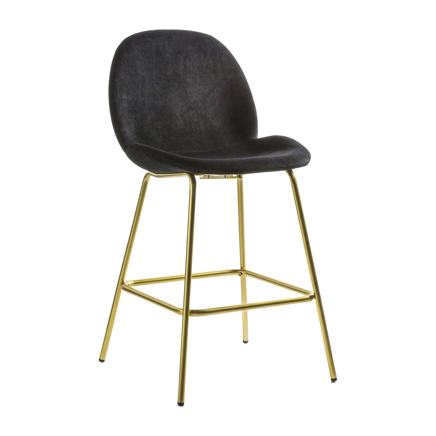 Black Velvet Bar Stool with Gold Legs (2pk)