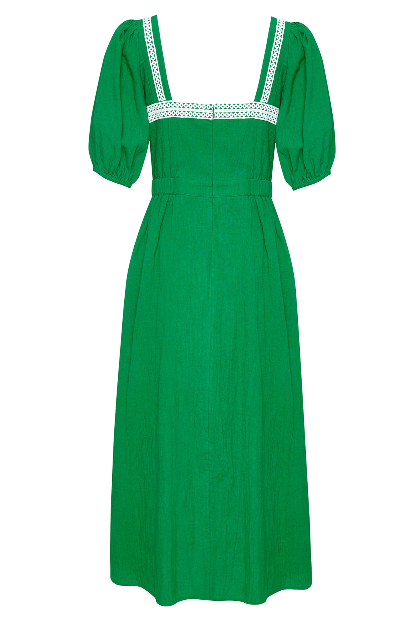 Another Sunday Puff Sleeve Dress With Embroidered Detail