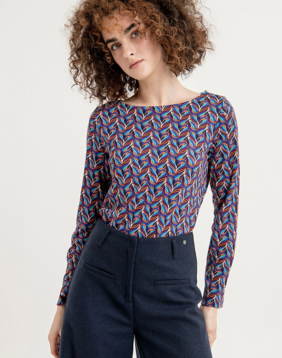 Surkana Wide Leg Navy Wool Blend Trousers