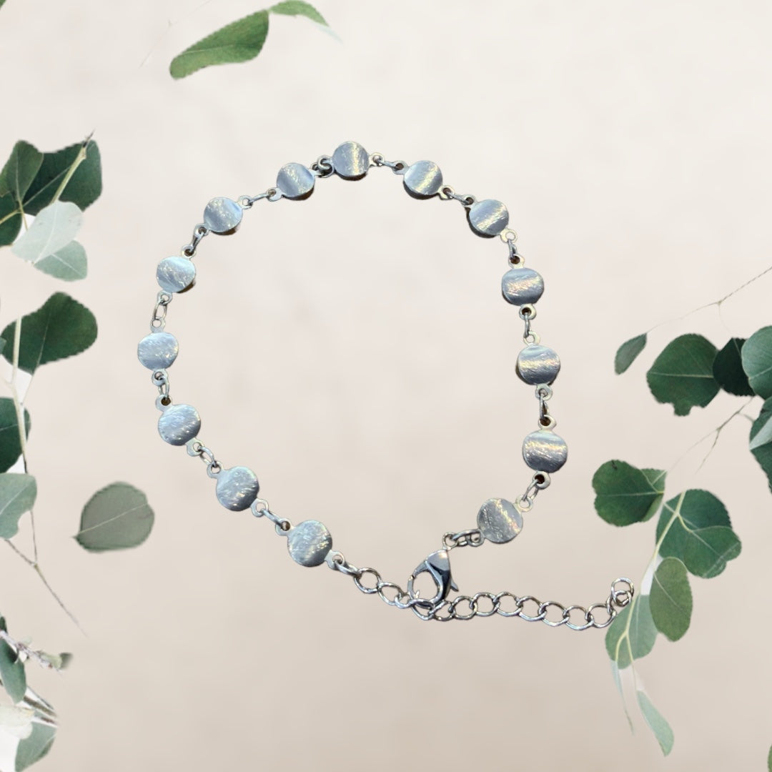 Silver Delicate Scuffed Effect Bracelet