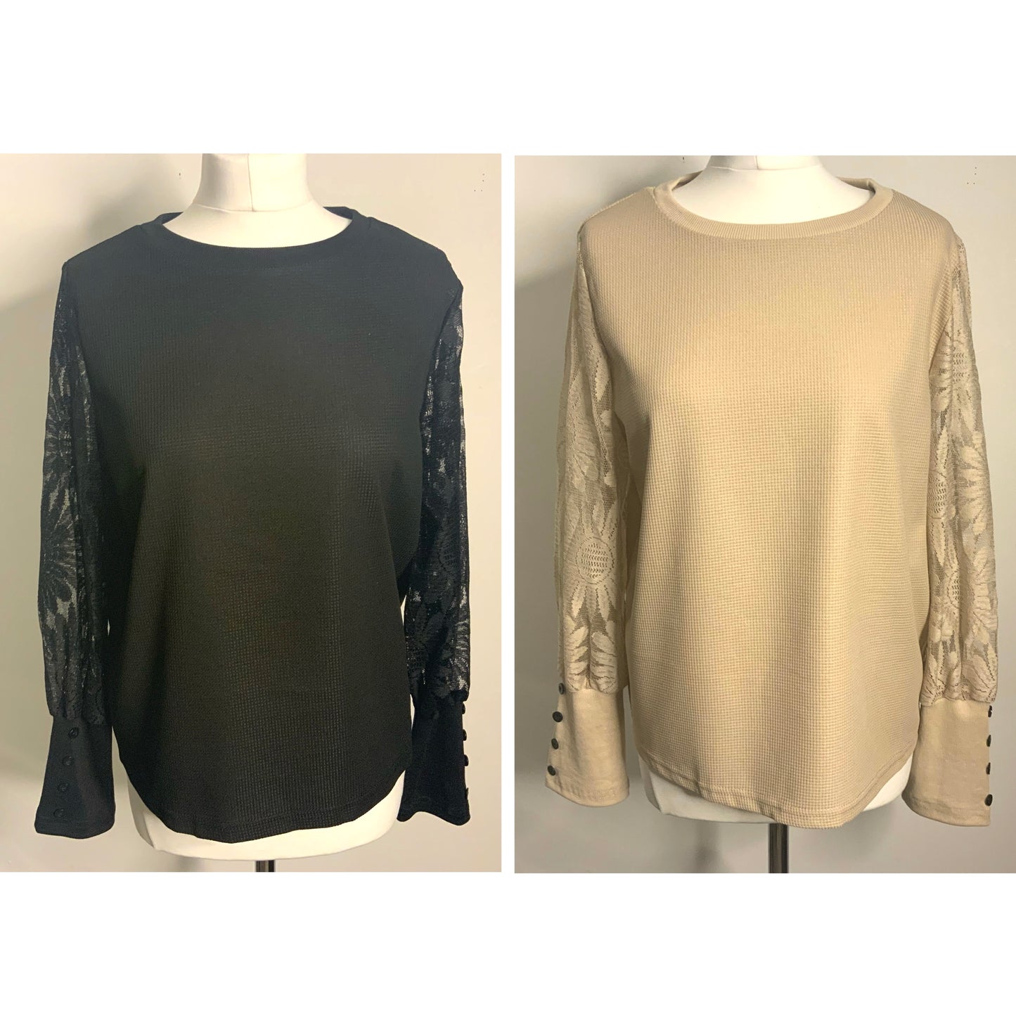 Lace Sleeve Button Top