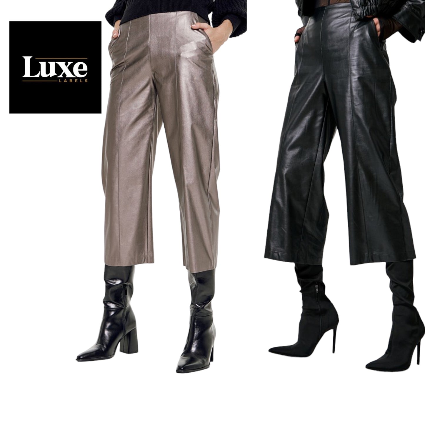 Access Fashion Cropped Faux Leather Pants