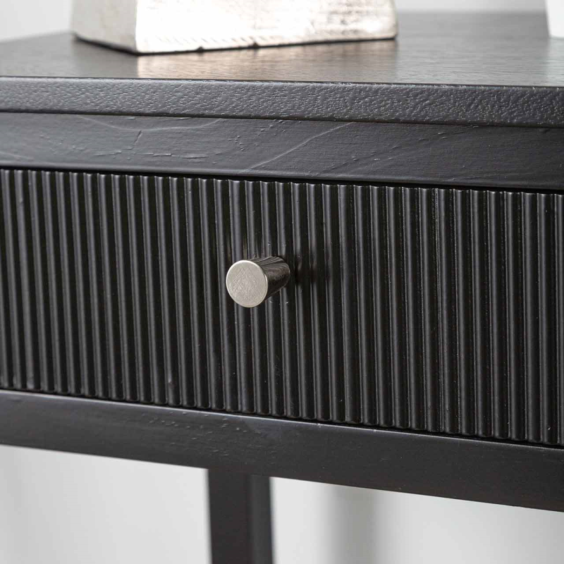 Ashton Black Wood Side/End Table - Gold & Silver Handles Included