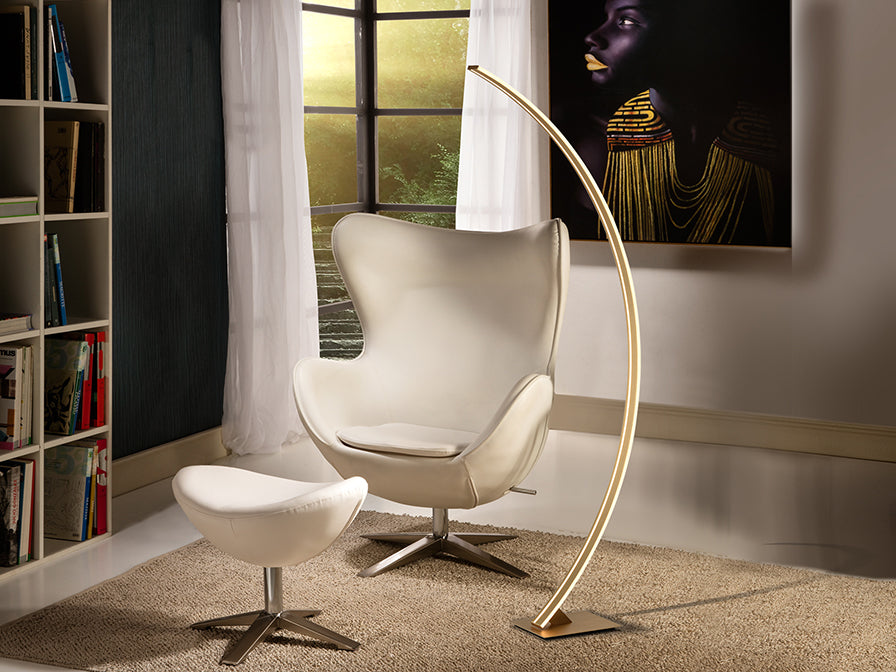 Signature Collection - Arcus Brushed Gold Floor Lamp