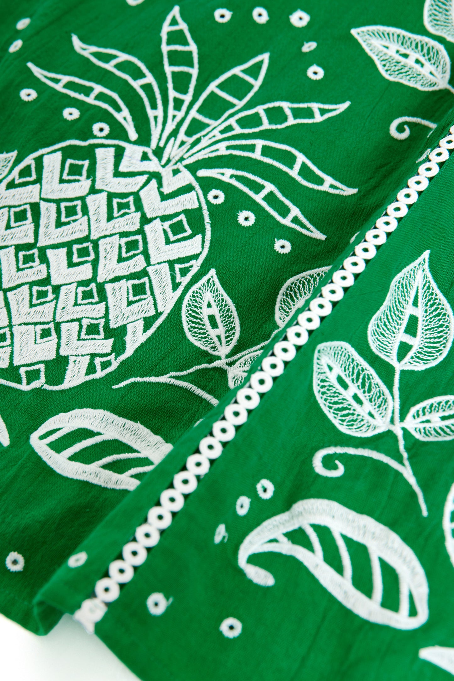 Another Sunday Puff Sleeve Dress With Embroidered Detail