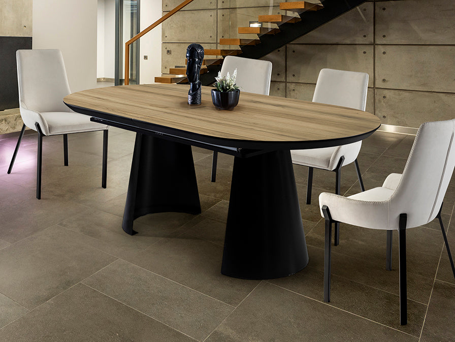 Signature Collection - Capri Extending Dining Table - Wood Effect Top