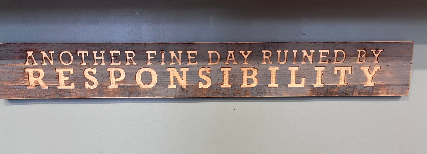 Another fine day ruined wall plaque