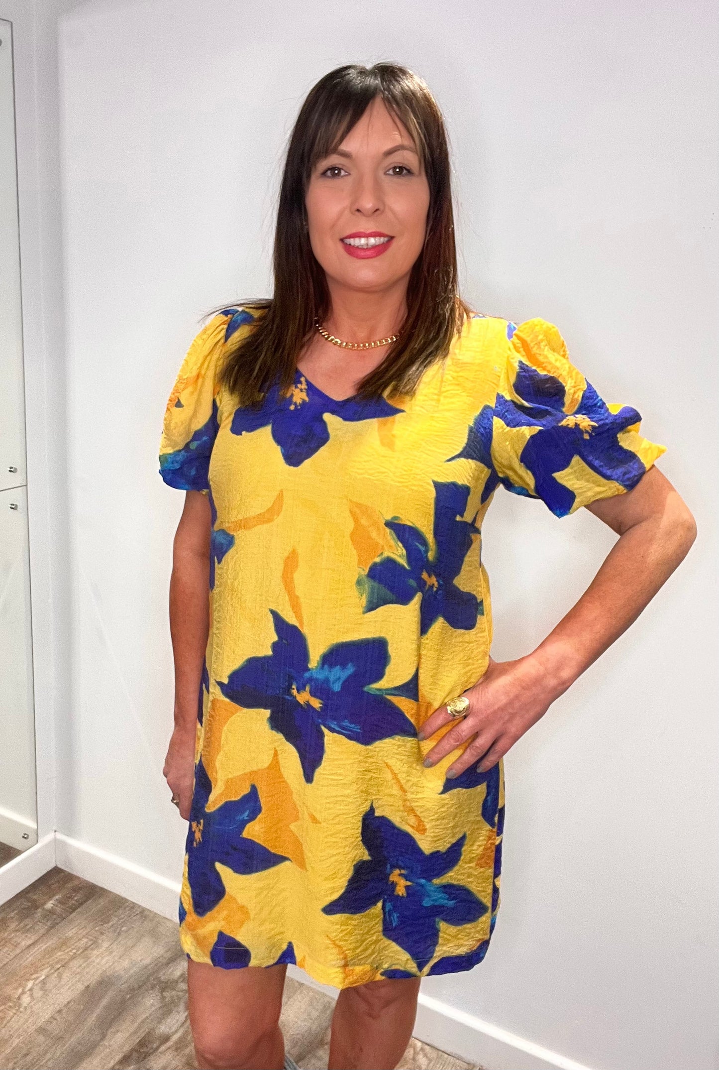 Surkana Tali Yellow Print Dress