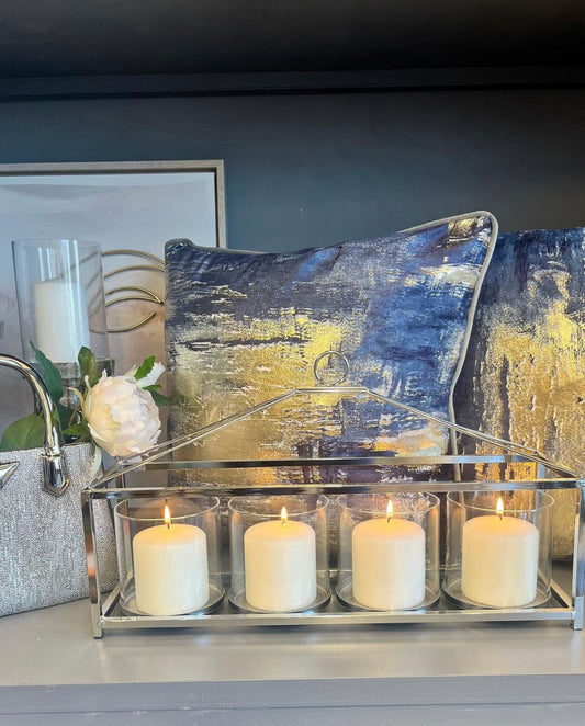 Long table 4 Candle Holder Hurricane Lamp