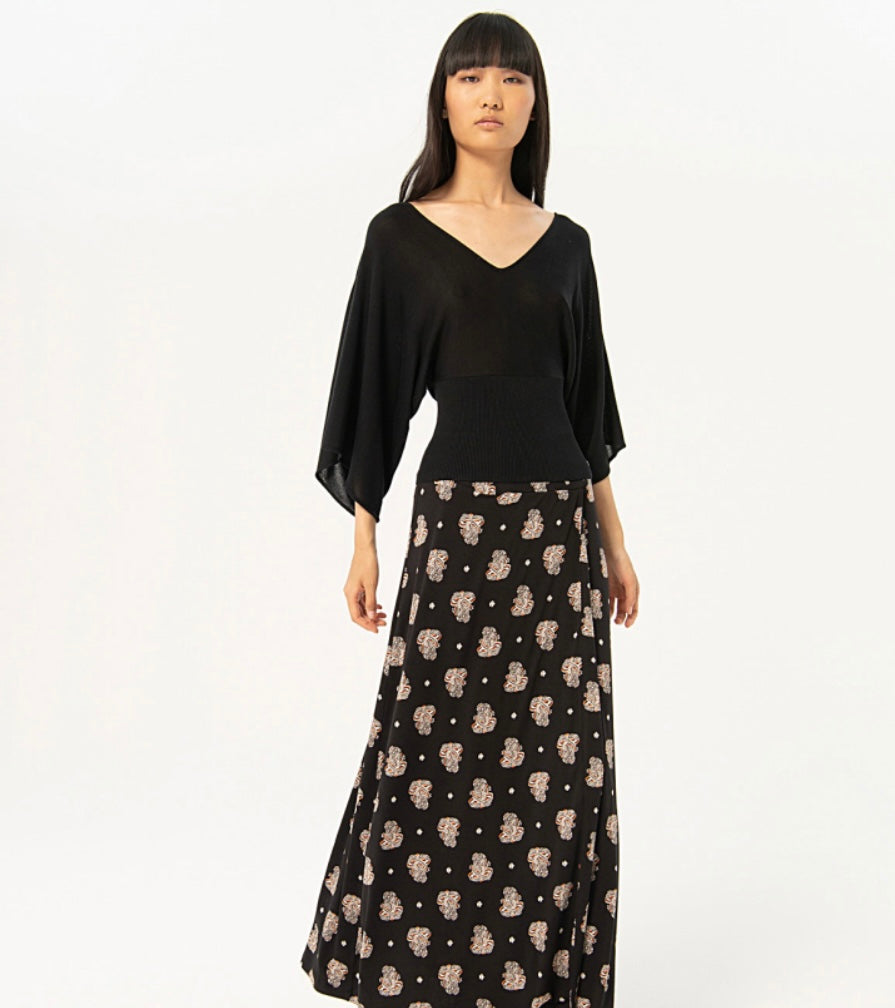 Surkana Bat sleeve tricot sweater - Black