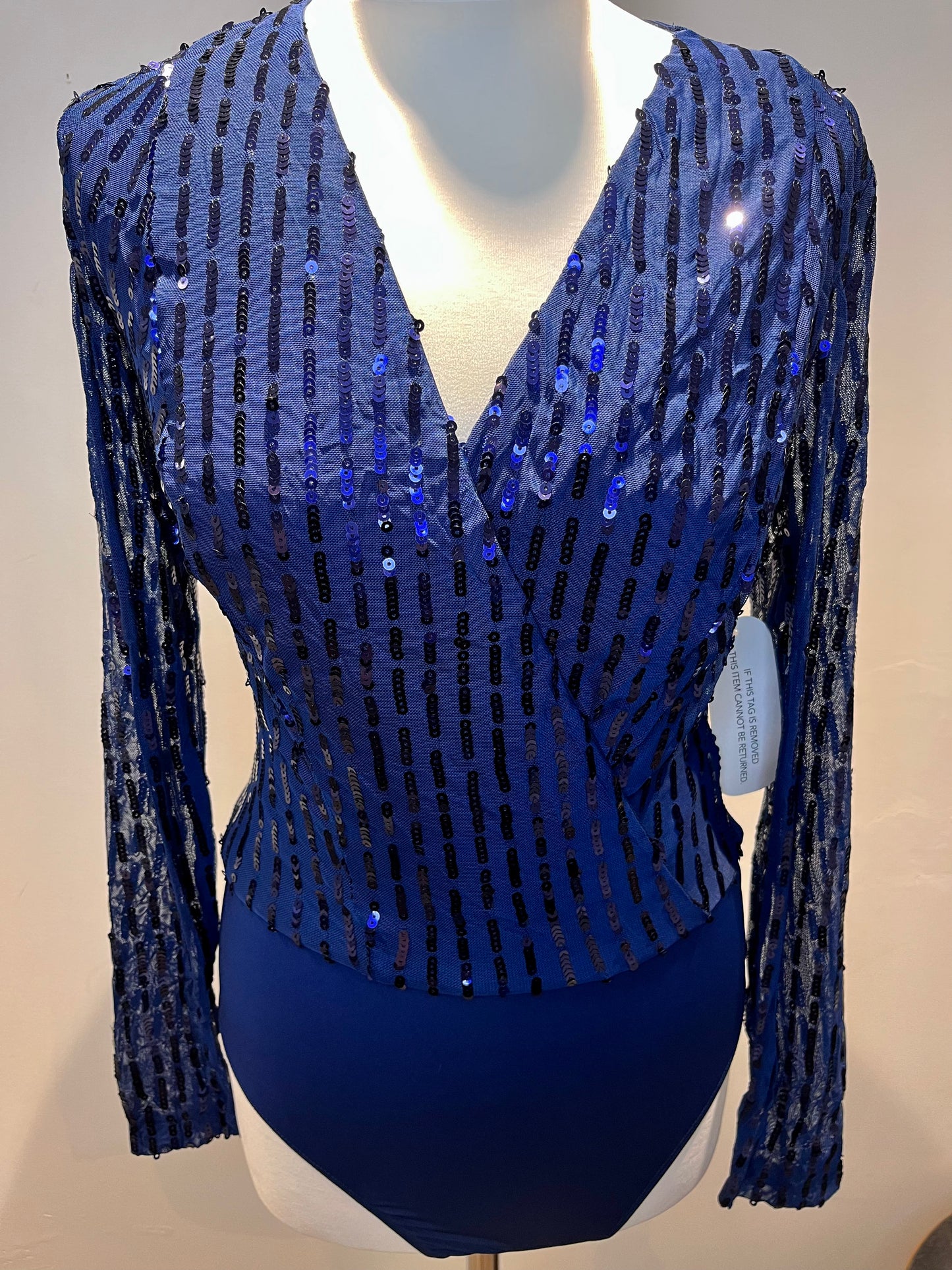 Navy Sequin Bodysuit