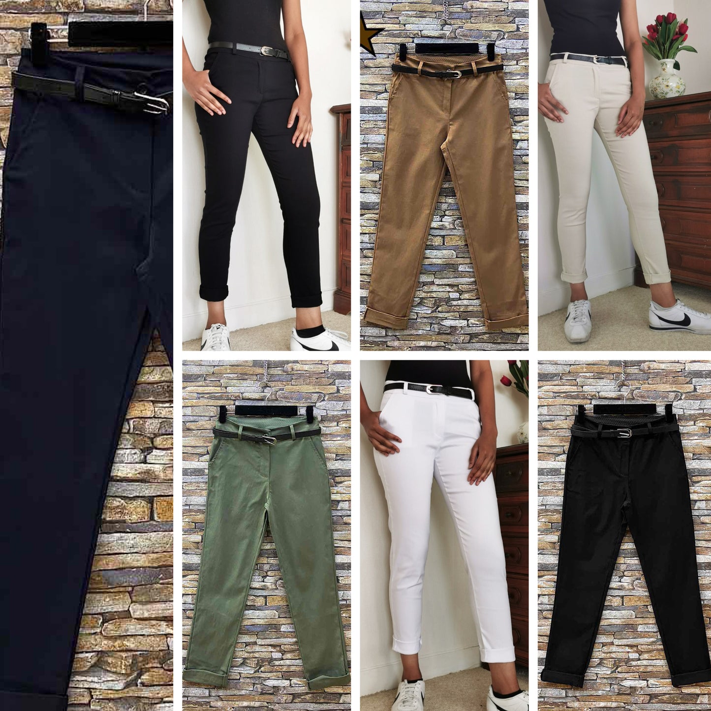 Straight leg Stretch Trousers