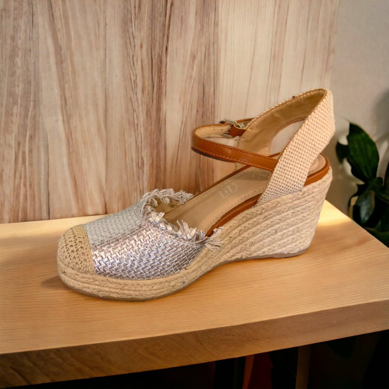 Silver best sale wedge espadrilles