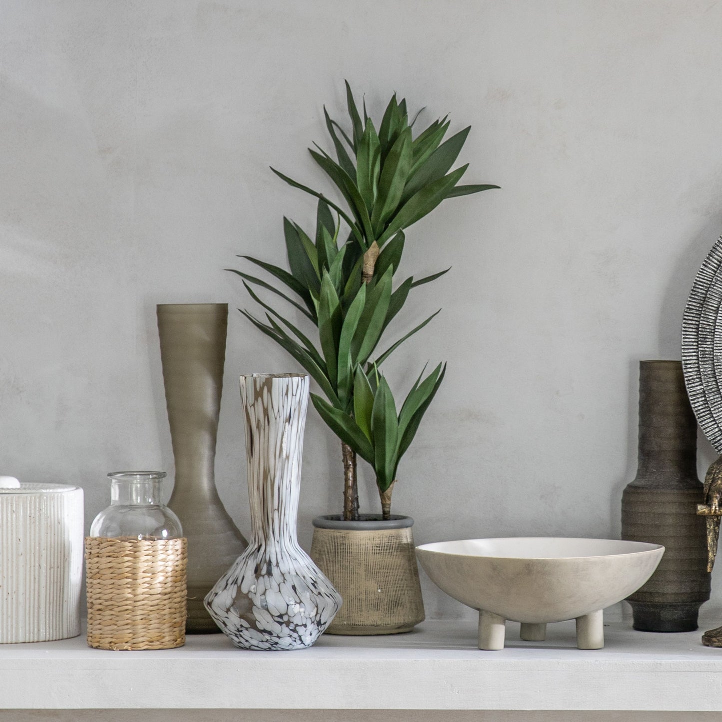 Potted Yucca Green H650mm Inc Ceramic Pot