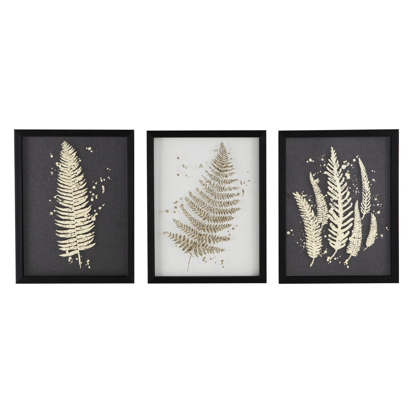 Gold Fern Wall Art Trio