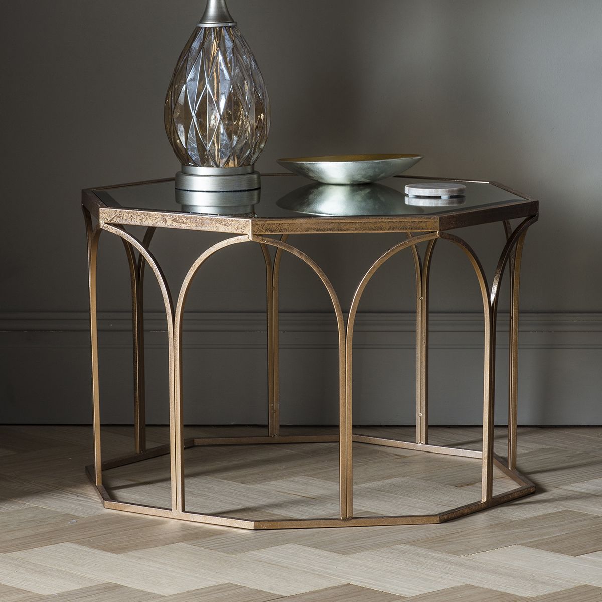 Cassie Glass Top Coffee Table 800x800x500mm