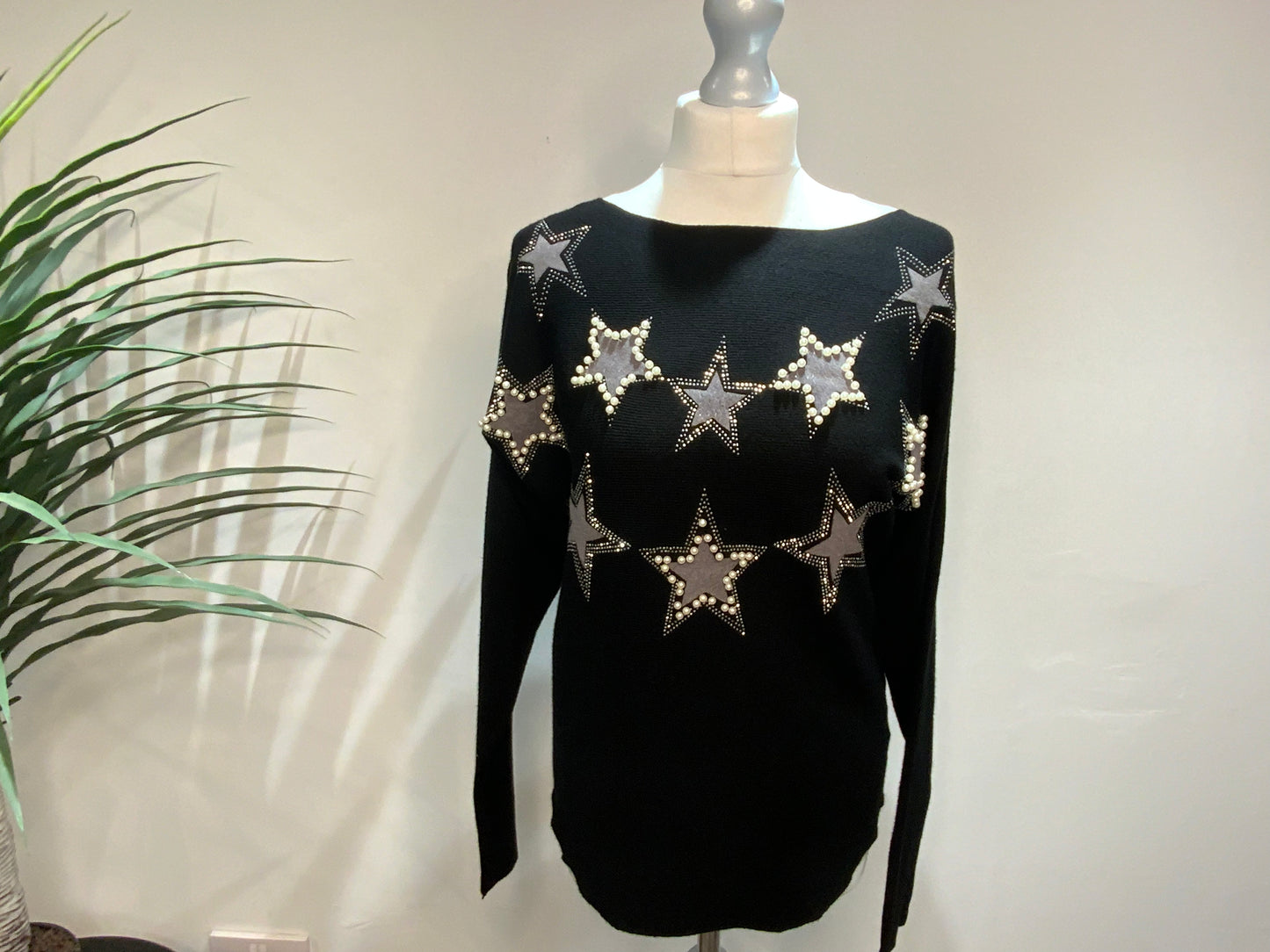 Free size star jumper with Diamante & Pearl trim - 2 Colours