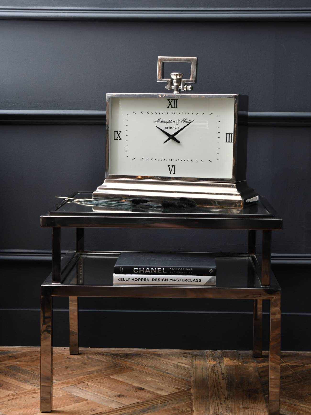 Large Aluminium Rectangular Clock 47cm x 43cm