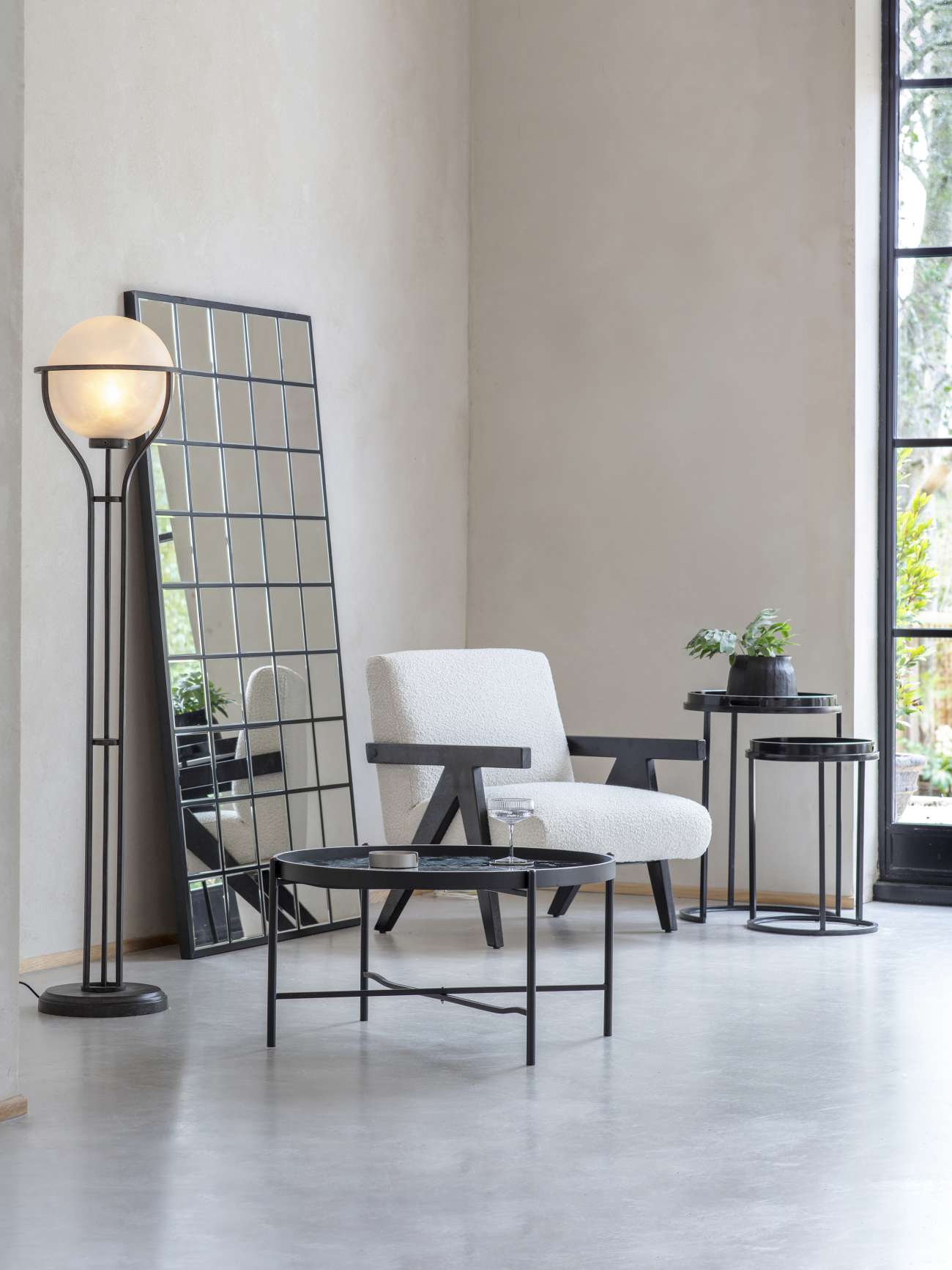 Blakely Floor Standing Cheval Mirror Black 100x180cm