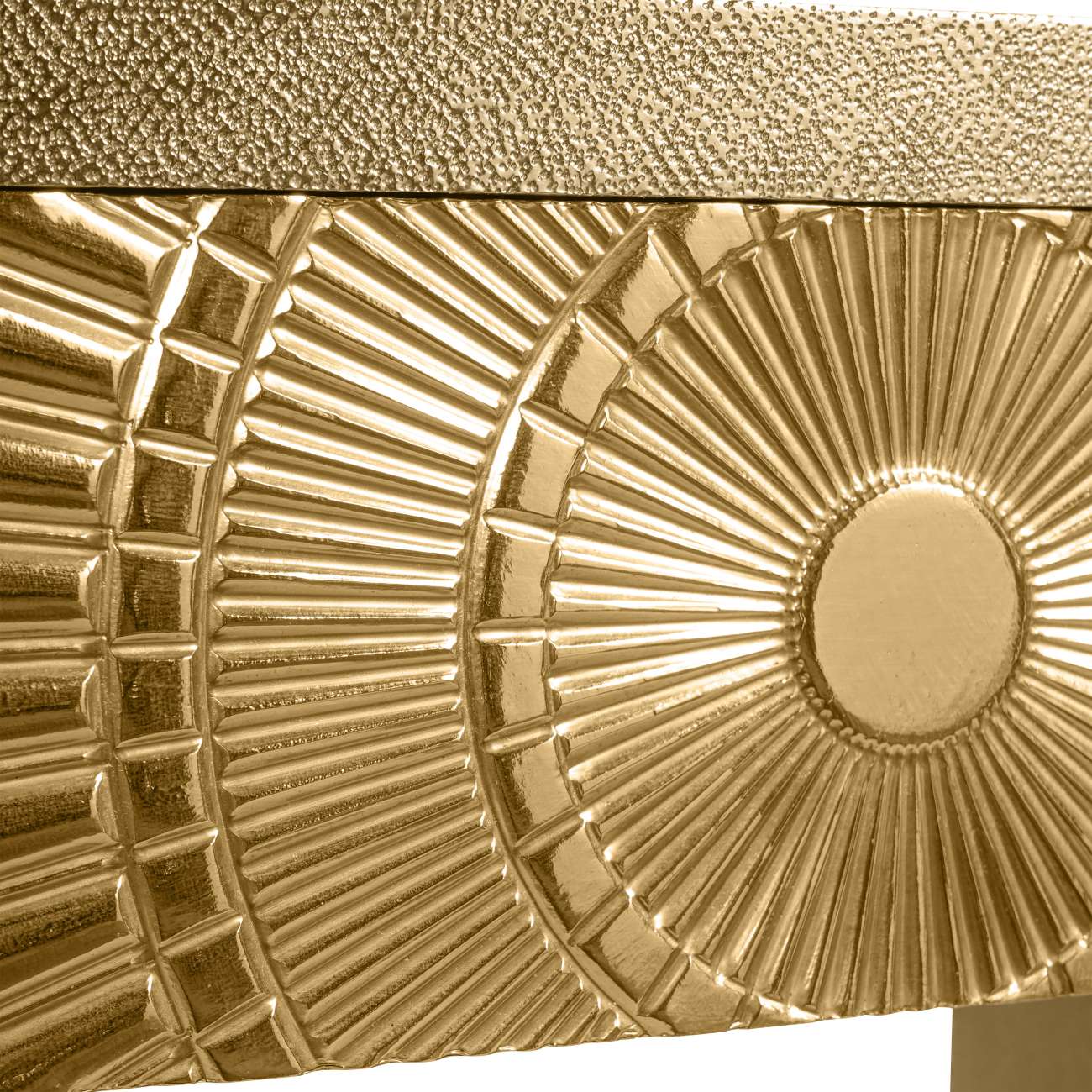 Calido Gold Embossed Metal Console Table