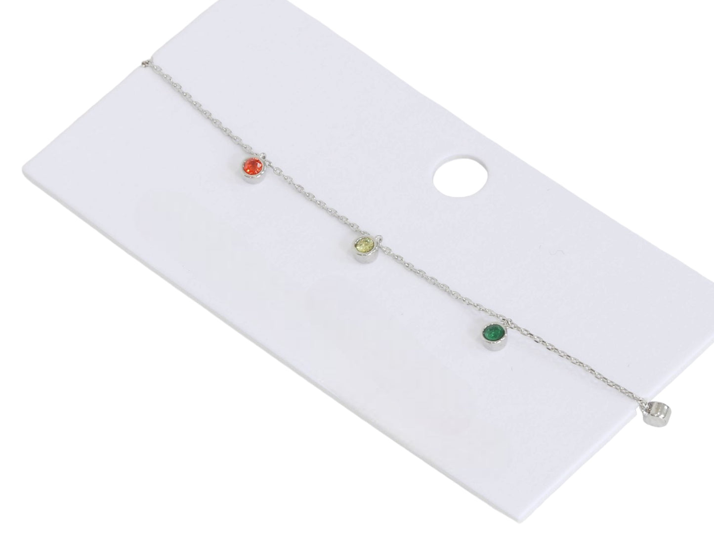 Rainbow Stones Delicate Anklet