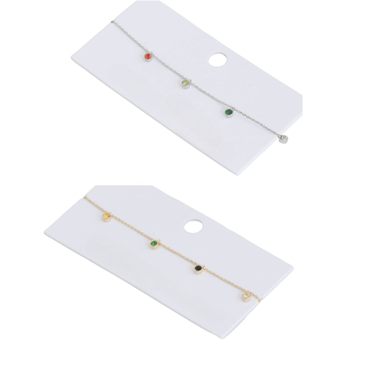 Rainbow Stones Delicate Anklet