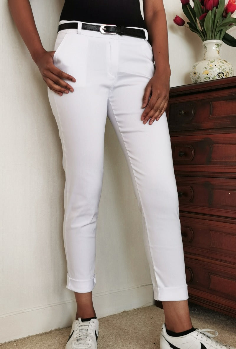 Straight leg Stretch Trousers - Black/Brown/Navy