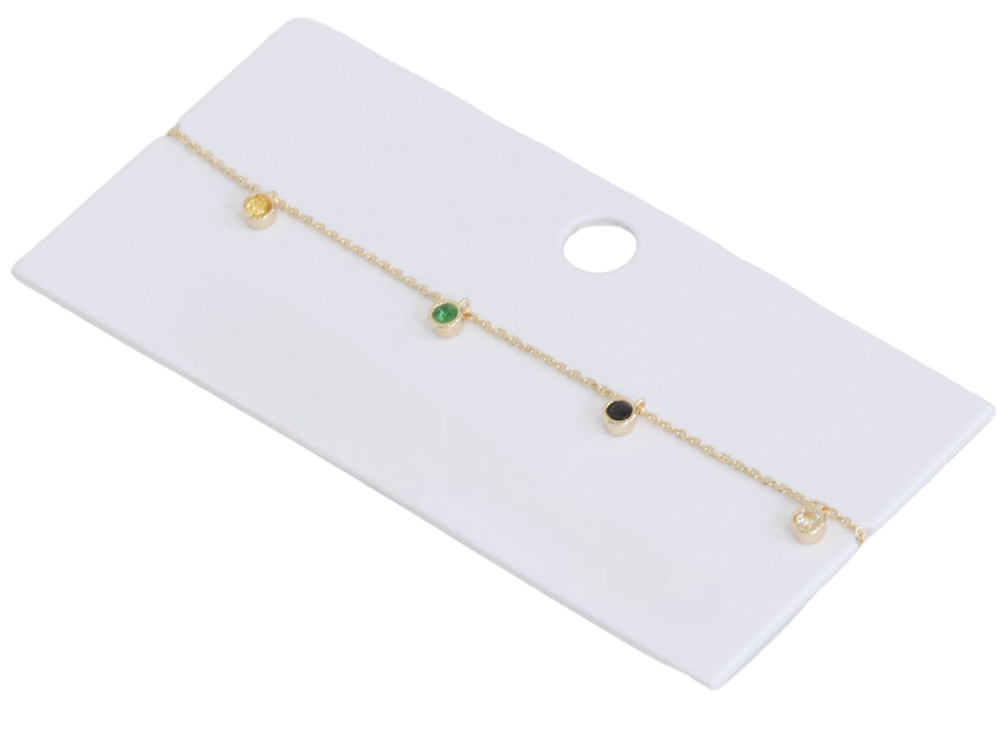 Rainbow Stones Delicate Anklet