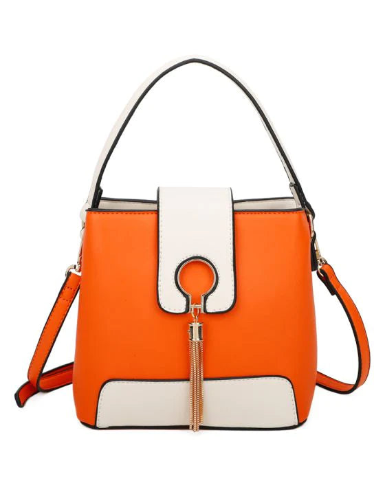 Gold Tassel Fold Over Handbag