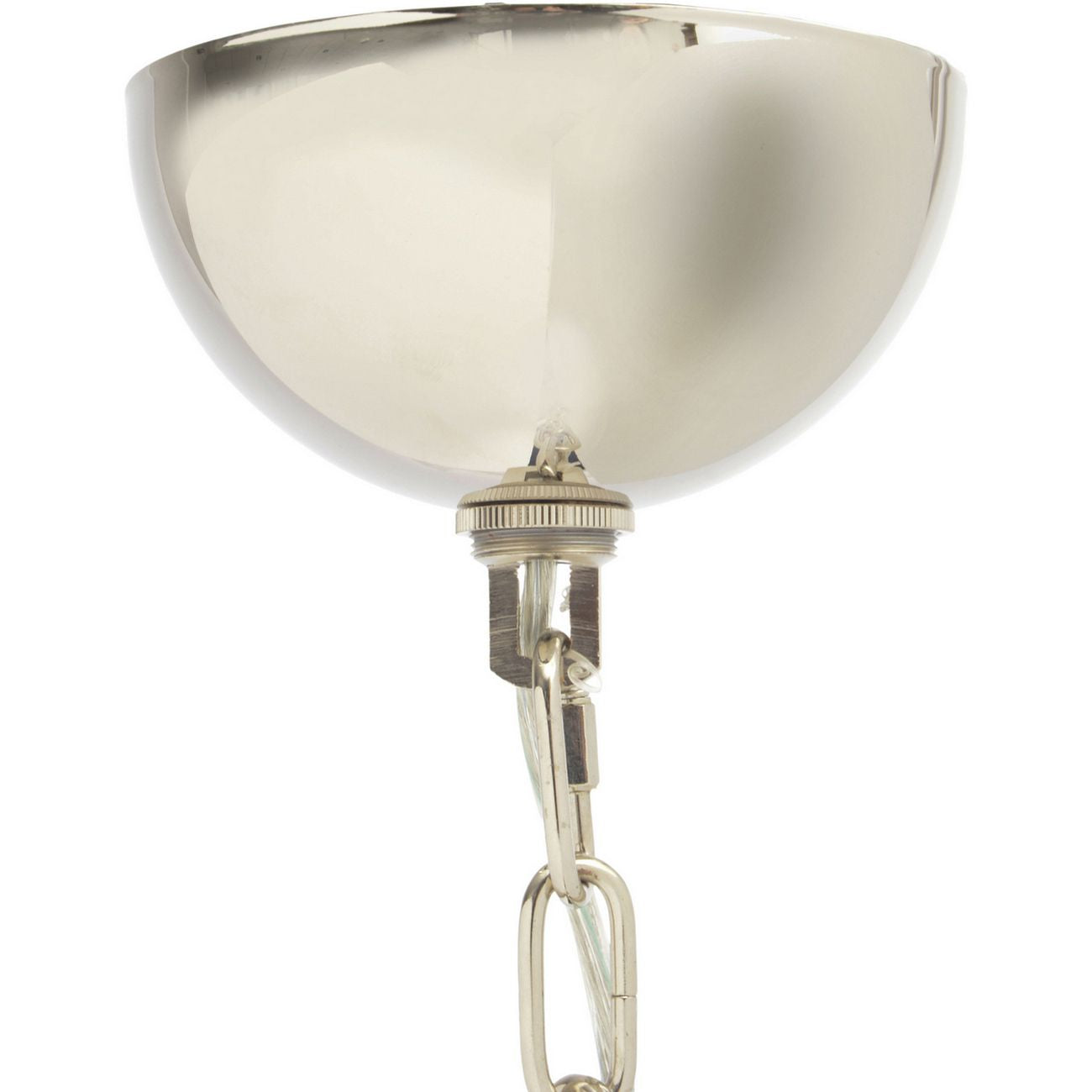 Chain Detail Chandelier - Nickel With Black Shade