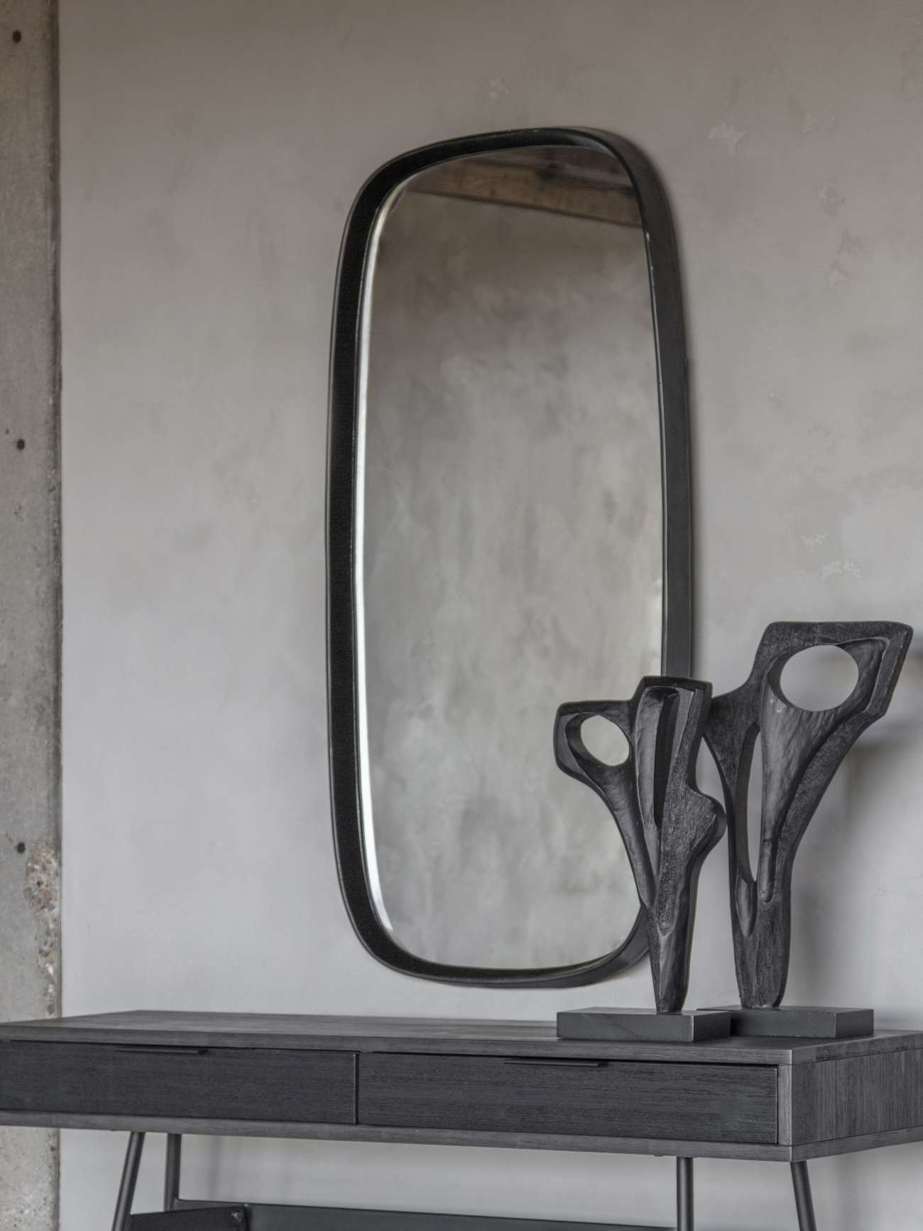 Libra Dark Graphite Textured Aluminium Mirror - 120cm