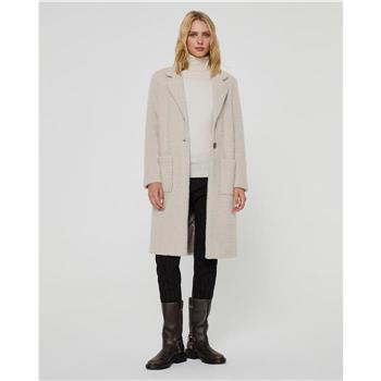Paz Torras Soft Touch Lined Oatmeal Chevron Coat