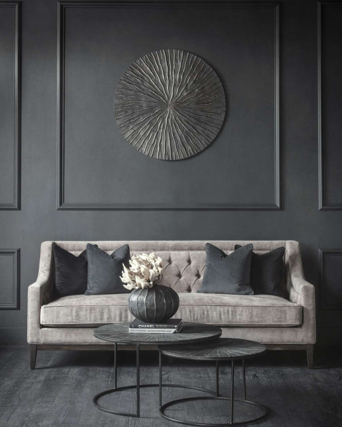 Inca Large Black Wall Art Disc - 92cm