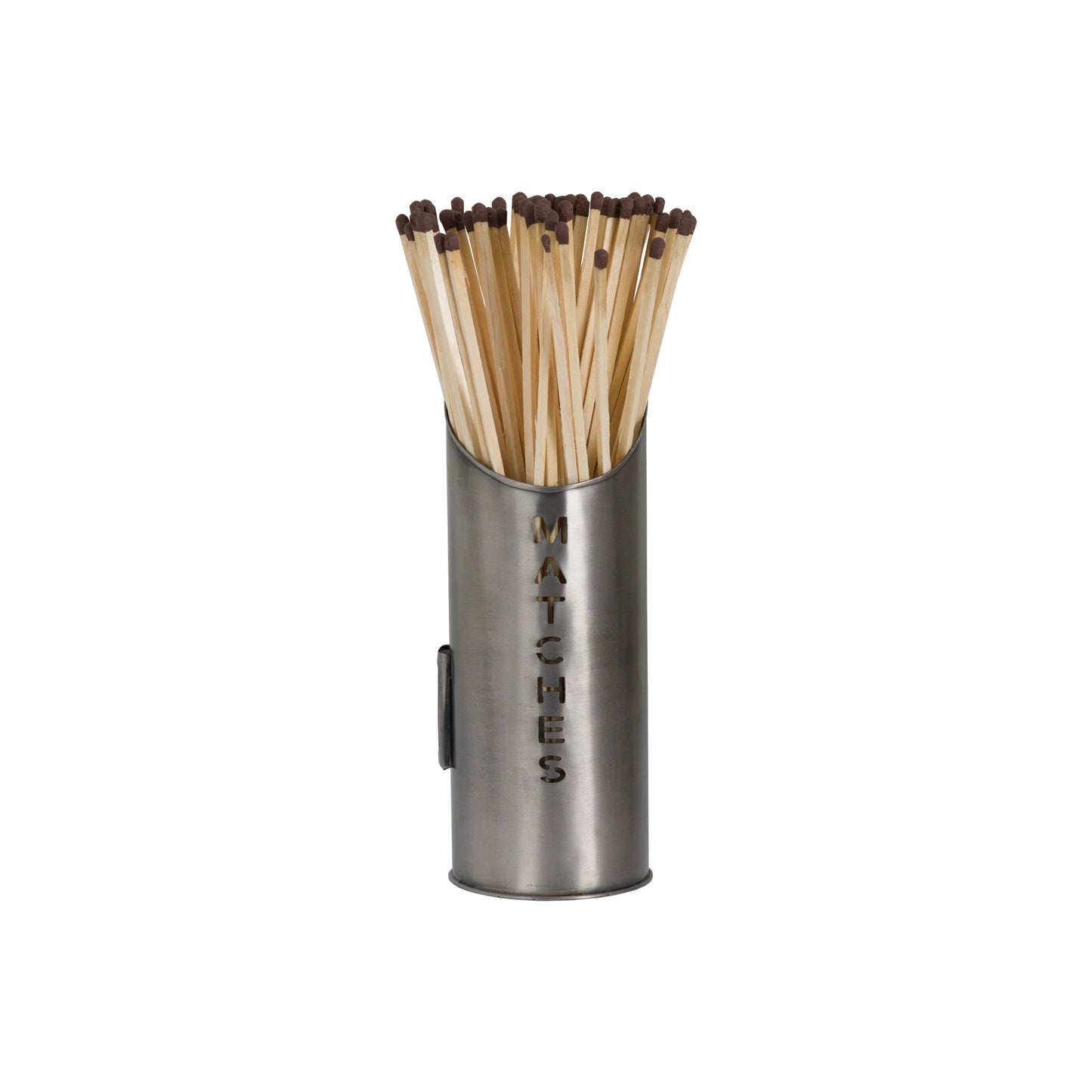 Pewter Finish Logs And Kindling Bucket & Matchstick Holder
