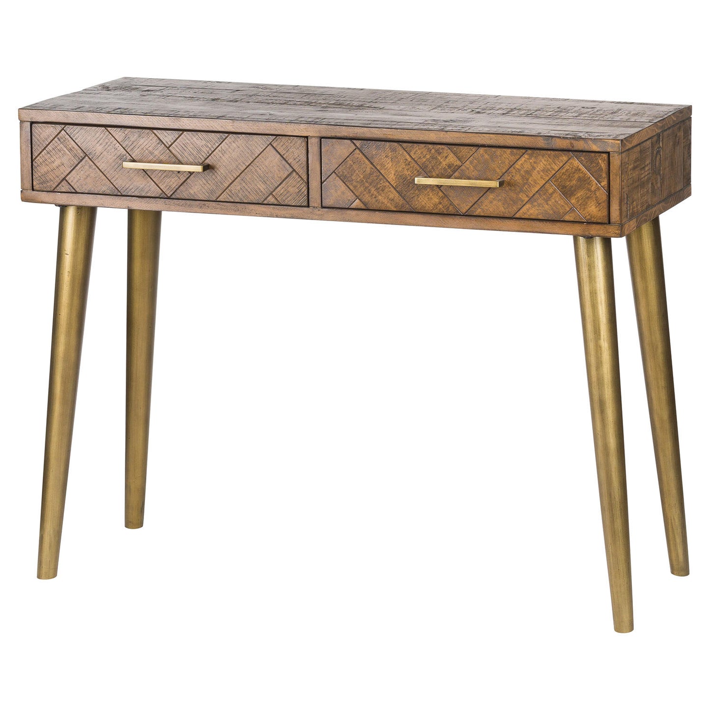 Baltimore Parquet Gold 2 Drawer Console Table