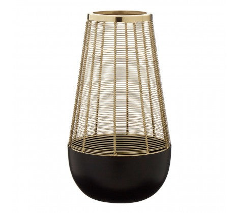 Medium Black & Gold Hurricane Lamp