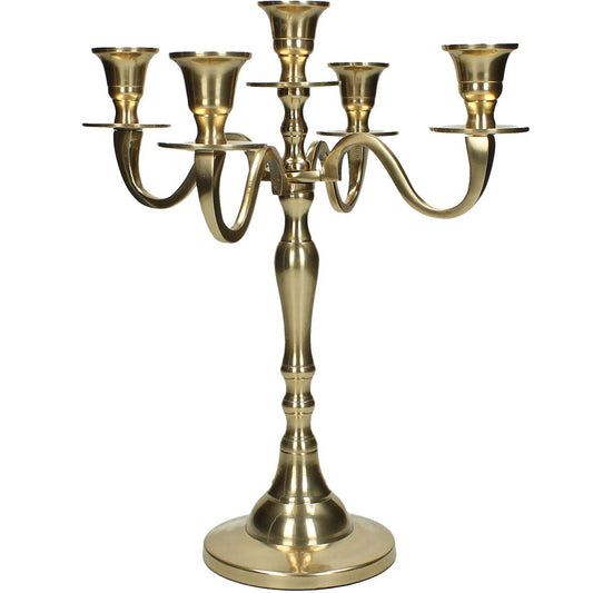 Polished Gold 5 Arm Candelabra